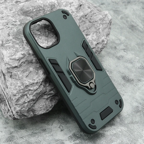 Futrola square ring za iphone 15 plus (6.7) zelena