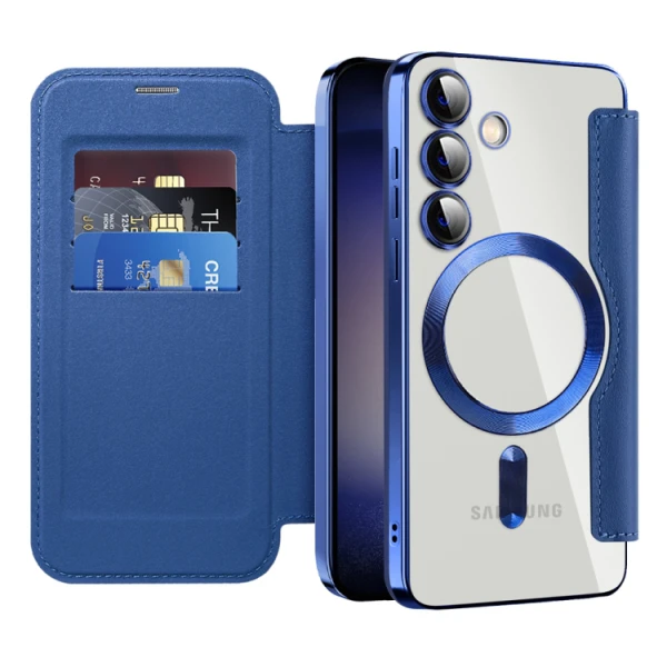 Torbica Magsafe Lux Bi Fold za Samsung S921B Galaxy S24 plava