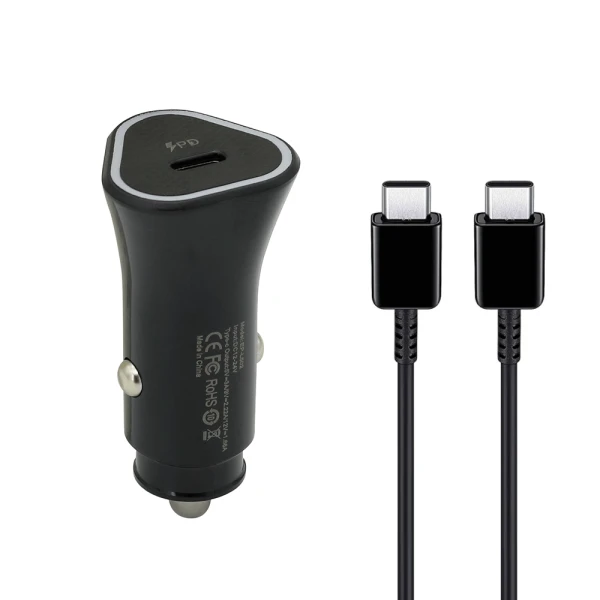 Auto punjac 25w type-c ulaz sa type-c na type-c kablom crni