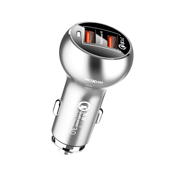 Auto punjac moxom kc-13 2xusb qc3.0 36w lightning sivi
