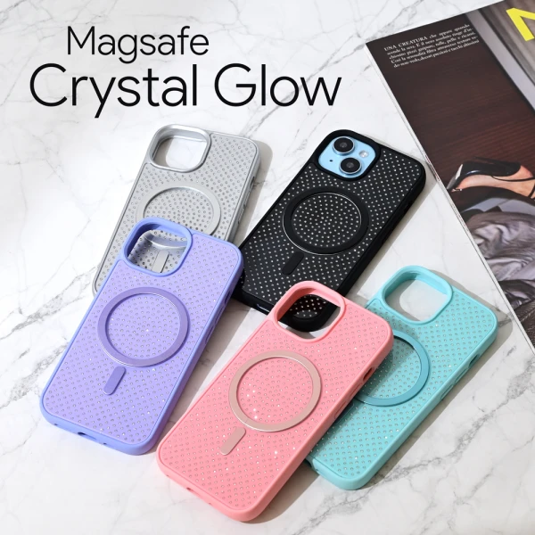 Torbica Magsafe Crystal Glow za iPhone 15 Pro Max 6.7 ljubicasta