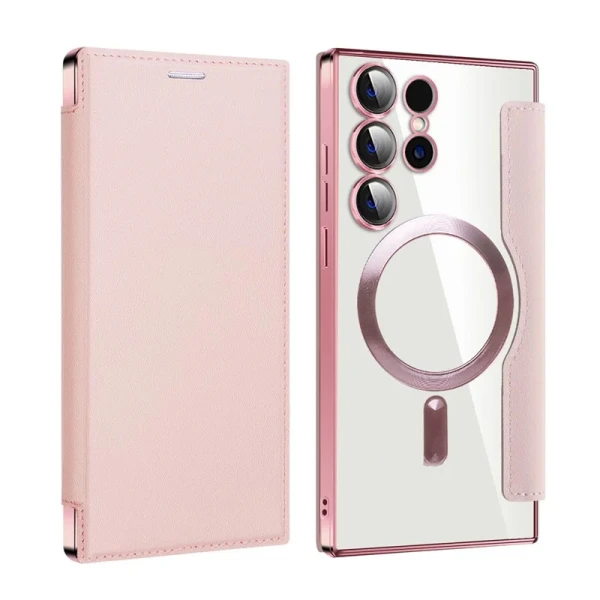 Torbica Magsafe Lux Bi Fold za Samsung S928B Galaxy S24 Ultra roze