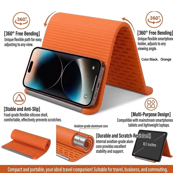 Drzac fleskibilni za mobilni telefon/tablet stoni narandzasti