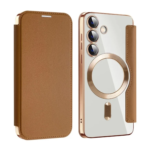 Torbica Magsafe Lux Bi Fold za Samsung S931B Galaxy S25 braon