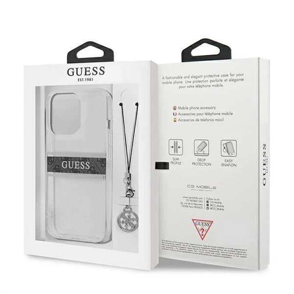 Torbica Guess 4G Stripe Charm za iPhone 13 Pro 6.1 siva (GUHCP13LKB4GGR)