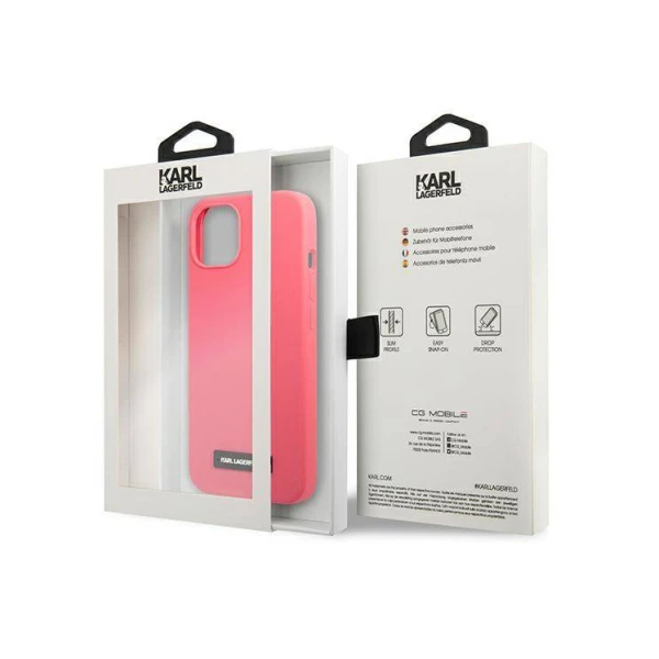 Torbica Karl Lagerfeld Hc Silicone Plaque za iPhone 13 6.1 pink (KLHCP13MSLMP1PI)