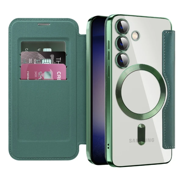 Torbica Magsafe Lux Bi Fold za Samsung S921B Galaxy S24 zelena