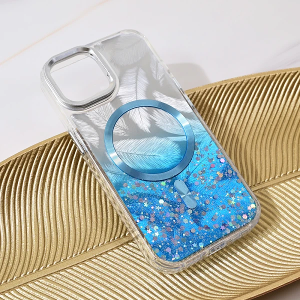 Torbica Magsafe Glitter za iPhone 13 6.1 plava