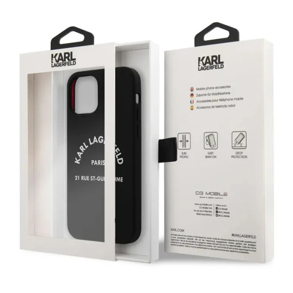 Torbica Karl Lagerfeld Hc Silicone RSG za iPhone 12/12 Pro 6.1 crna (KLHCP12MSLSGRBK)