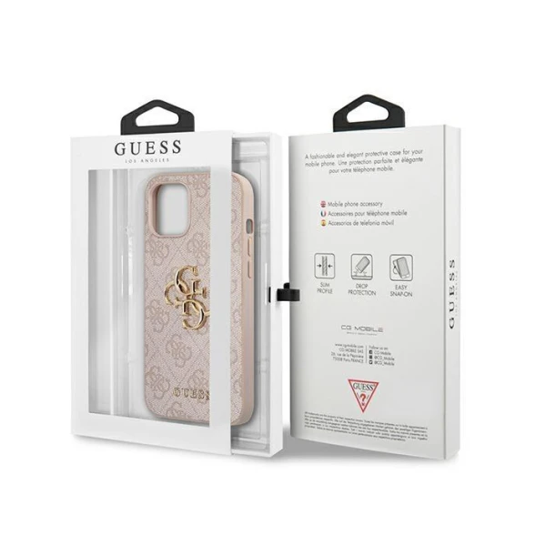 Torbica Guess Hc PC 4G Big Metal Logo za iPhone 12 Pro Max 6.7 pink (GUHCP12L4GMGPI)