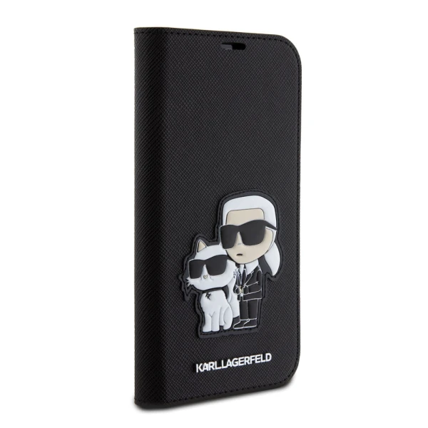 Torbica Karl Lagerfeld Saffiano BP Nft Karl&Choupette za iPhone 15 Pro 6.1 crna(KLBKP15LSANKCPK)