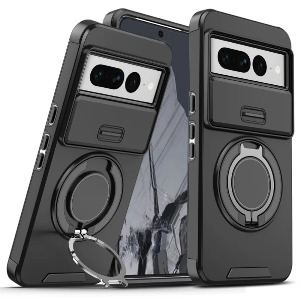 Torbica CamShield Ring stand za Google Pixel 7 Pro crna