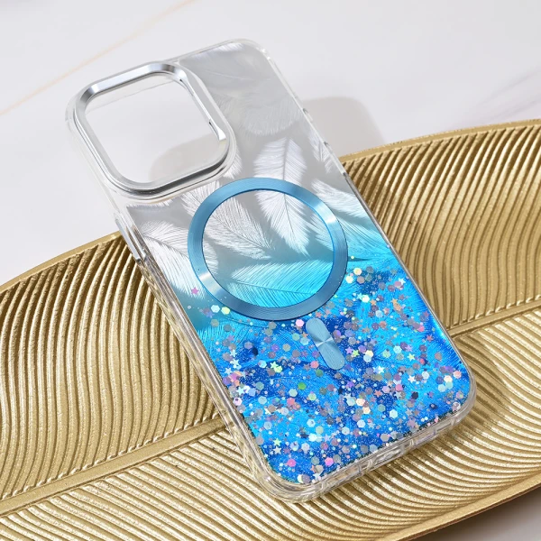Torbica Magsafe Glitter za iPhone 13 Pro Max 6.7 plava