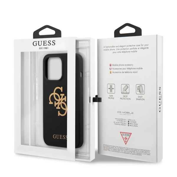 Torbica Guess Hc Silicone za iPhone 13 Pro 6.1 crna (GUHCP13LLS4GGBK)