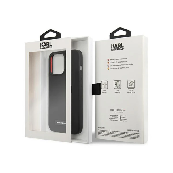 Torbica Karl Lagerfeld Hc Silicone Plaque za iPhone 13 Pro 6.1 crna (KLHCP13LSLMP1K)