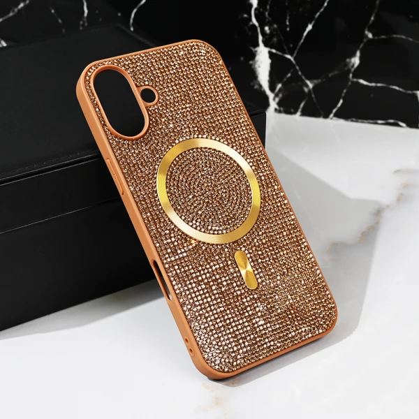 Torbica Magsafe Glam za iPhone 16 Plus 6.7 zlatna