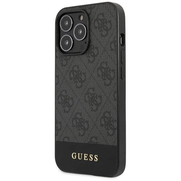 Torbica Guess Hc PC/TPU 4G Pu Bottom Stripe za iPhone 15 Pro 6.1 siva (GUHCP15LG4GLGR)