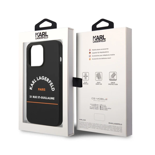 Torbica Karl Lagerfeld Hc Silicone RSG za iPhone 14 Pro 6.1 crna (KLHCP14LSRSGHLK)