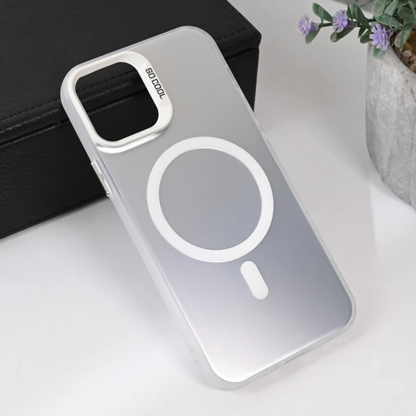 Torbica Magsafe Clear za iPhone 12 6.1 srebrna