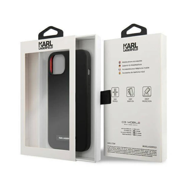 Torbica Karl Lagerfeld Hc Silicone Plaque za iPhone 13 6.1 crna (KLHCP13MSLMP1K)