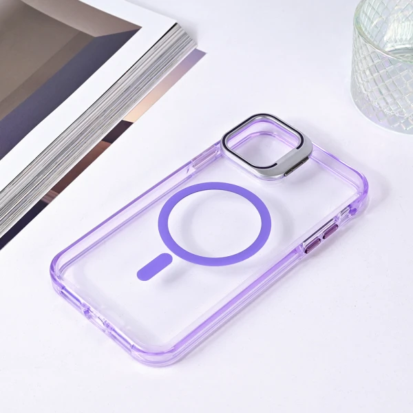Torbica Magsafe transparent za iPhone 11 6.1 ljubicasta