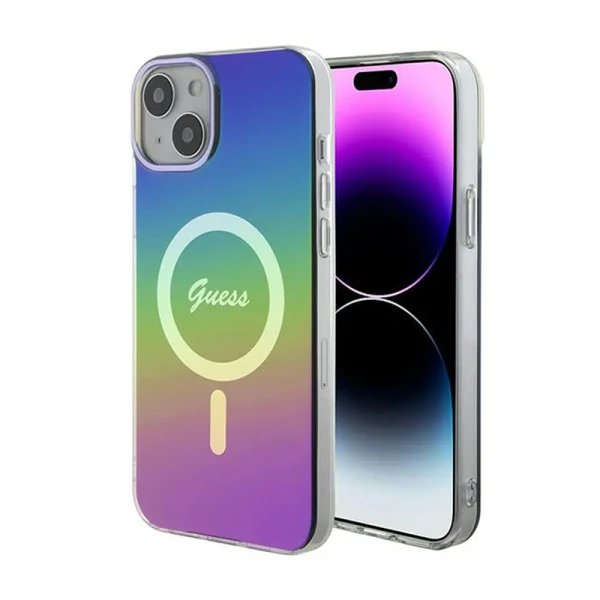 Torbica Guess Hc IML Magsafe Iridescent za iPhone 15 6.1 crna (GUHMP15SHITSK)