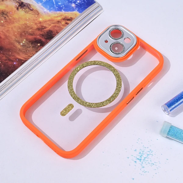 Torbica Magsafe shining za iPhone 15 6.1 narandzasta