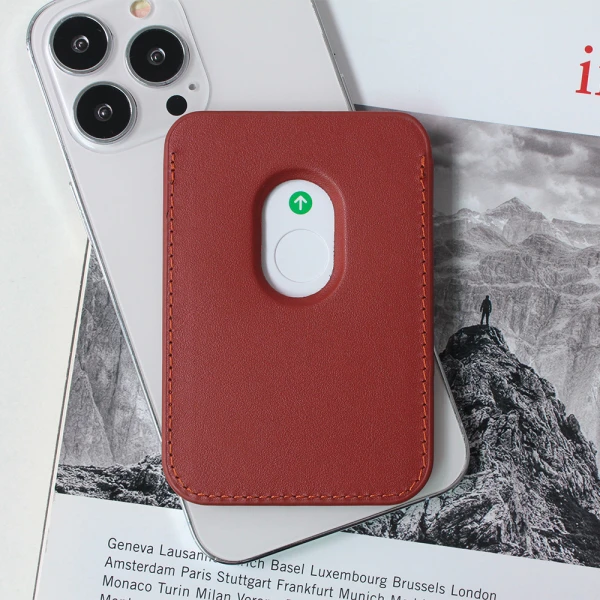 Torbica Leather Magsafe Pocket za iPhone 14 bordo