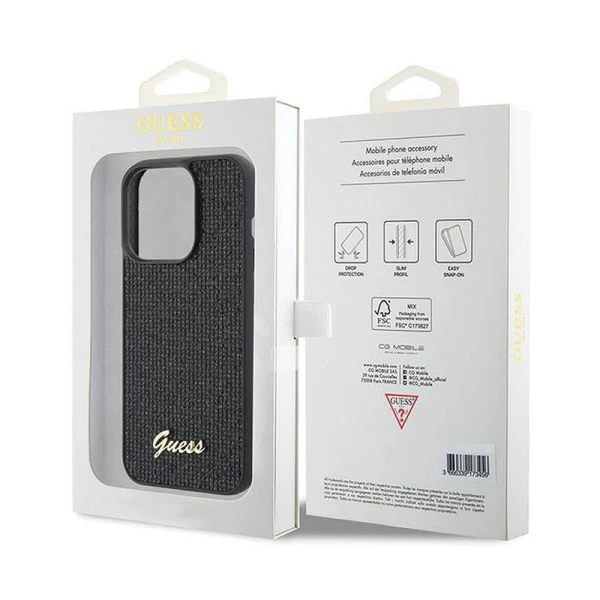 Torbica Guess Hc PU Disco Script Metal za iPhone 15 Pro 6.1 (GUHCP15LPMSDGSK)