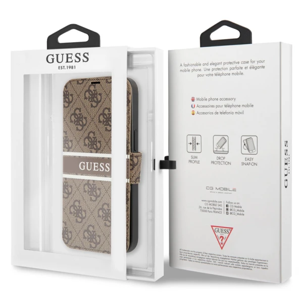 Torbica na preklop Guess Bk Pu 4G Stripe za iPhone 13 6.1 braon (GUBKP13M4GDBR)