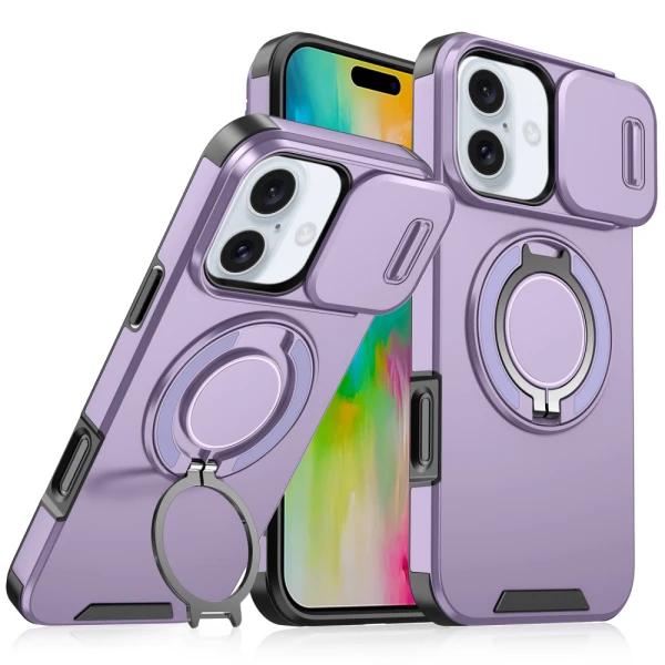 Torbica CamShield Ring stand za iPhone 16 Plus 6.7 ljubicasta