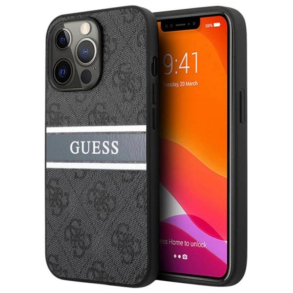 Torbica Guess Stripe za iPhone 13 Pro 6.1 siva (GUHCP13L4GDGR)