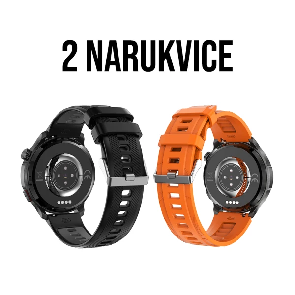 Smart watch dt g6 gps crni (silikonska narukvica crna i narandzasta)