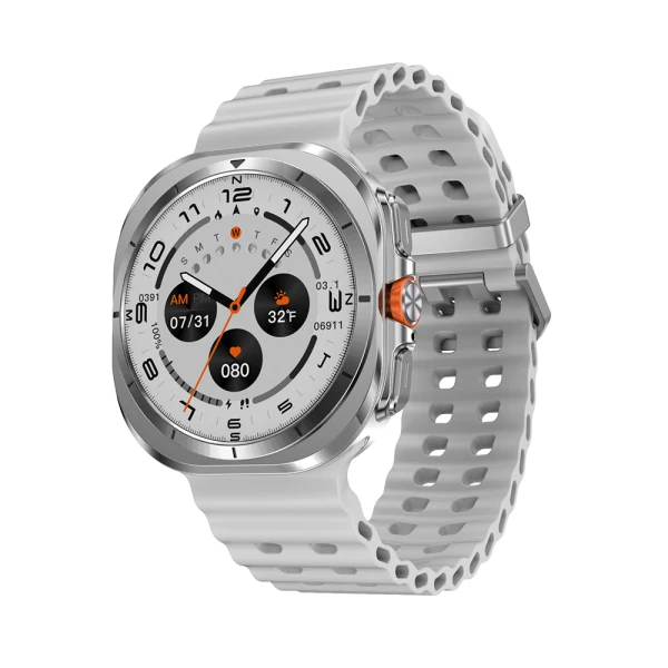 Smart watch dt watch ultra srebrni (bela silikonska narukvica)