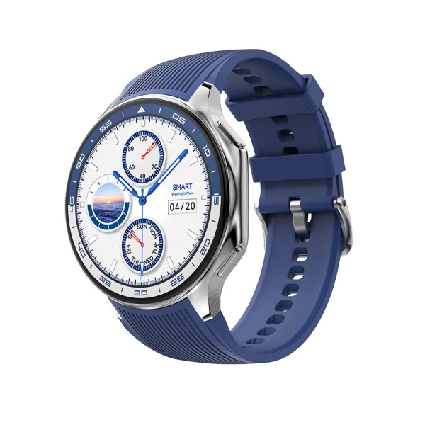 Smart watch dt watch x plavi (plava silikonska i crna kozna narukvica)