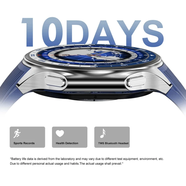 Smart watch dt watch x plavi (plava silikonska i crna kozna narukvica)