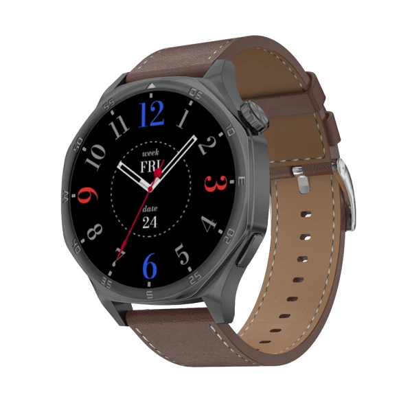 Smart watch dt5 crni (crna silikonska i braon kozna narukvica)
