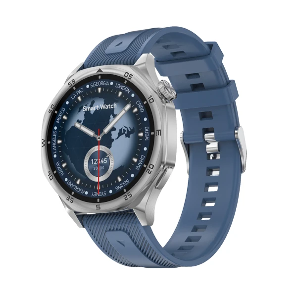 Smart watch dt5 sivi (plava silikonska i braon kozna narukvica)