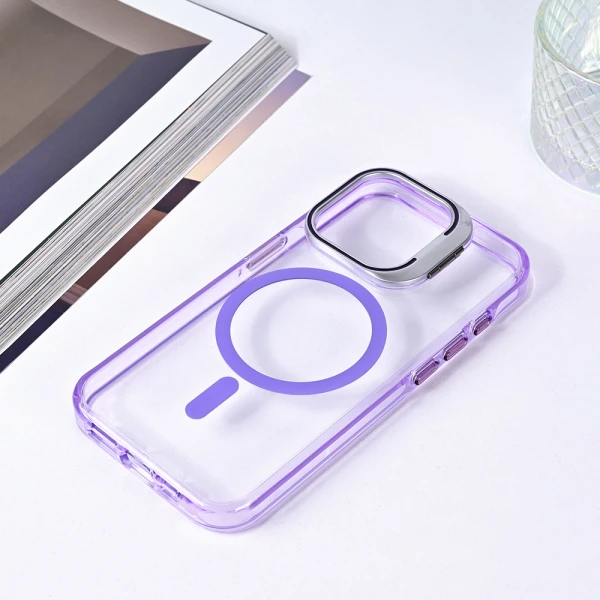 Torbica Magsafe transparent za iPhone 14 Pro 6.1 ljubicasta