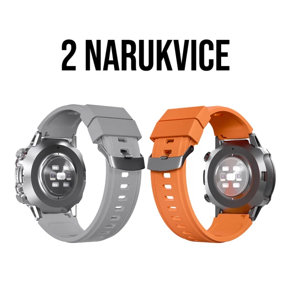 Smart watch od2 srebrni (2 silikonske narukvice)