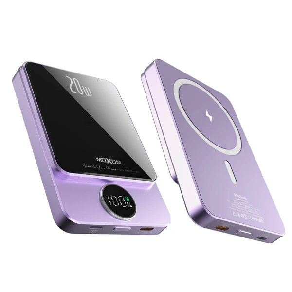 Power bank magsafe moxom mx-pb110 led pd20w 5000mah ljubicasti