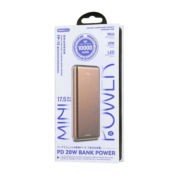 Power bank remax fp-15 pd20w fast charge 10000mah zlatni