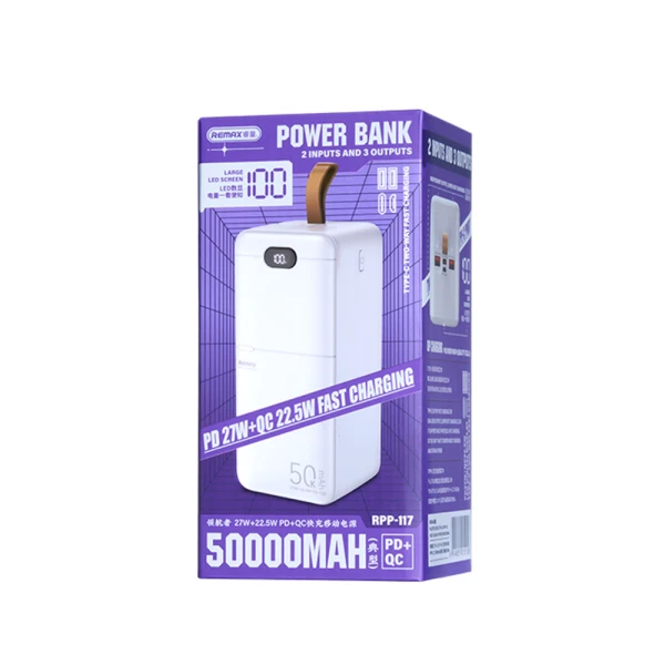 Power bank remax piloteer 20w pd+22.5w 2.4a 50000mah rpp-117 beli
