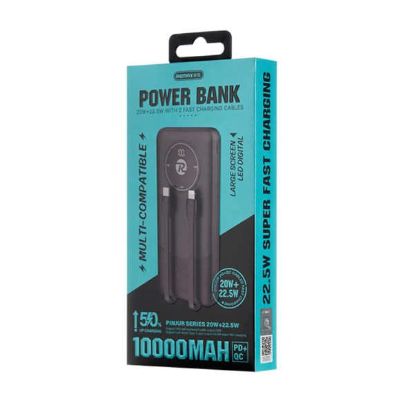 Power bank remax rpp-37 20w pd+22.5w qc 10000mah crni