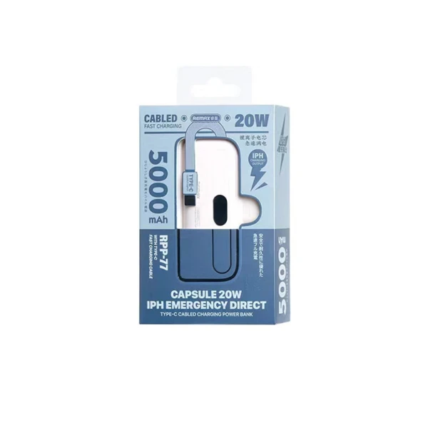 Power bank remax rpp-77 fast charging lightning 5000mah white