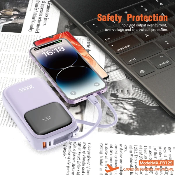 Power bank moxom mx-pb129 pd20w + qc18w + scp22.5w 20000mah plavi