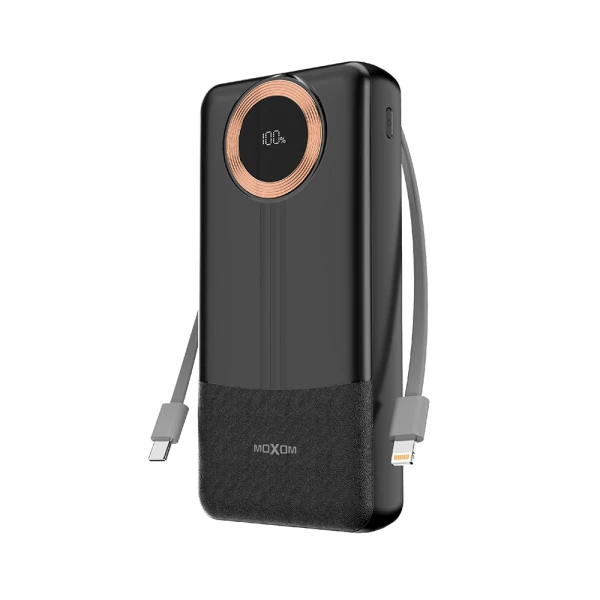 Power bank moxom mx-pb139 fast 20000mah qc22.5w+ pd20w  2.4a crni