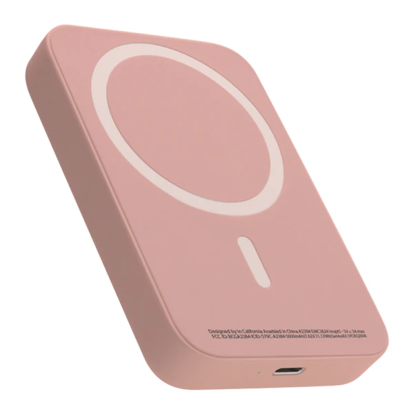 Power bank magsafe 15w 5000 mah roze