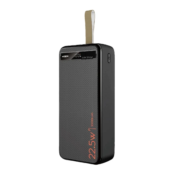 Power bank moxom mx-pb156 fast charging 30000mah scp22.5w+ pd20w 3a crni