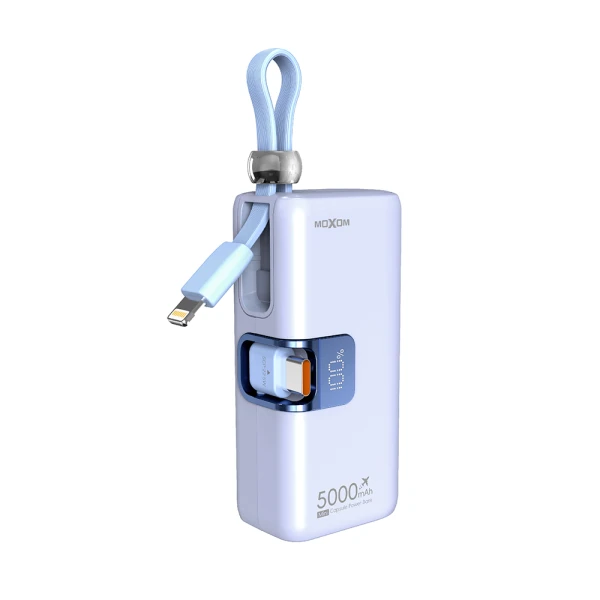 Power bank moxom mx-pb161 fast pd20w+ pd22.5w 5000mah plava
